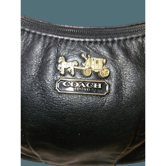 Coach Madison Y2K Classic Pleated Detail Demi Leather Hobo Black Shoulder Bag - Picture 10 of 14